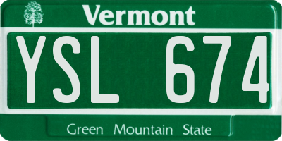 VT license plate YSL674