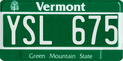 VT license plate YSL675