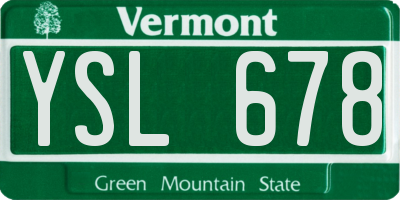 VT license plate YSL678