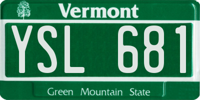 VT license plate YSL681
