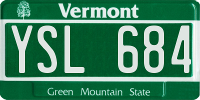 VT license plate YSL684
