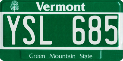 VT license plate YSL685