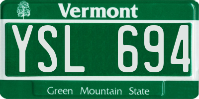 VT license plate YSL694