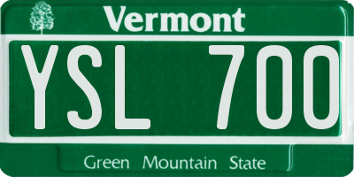 VT license plate YSL700