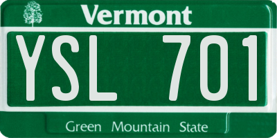 VT license plate YSL701