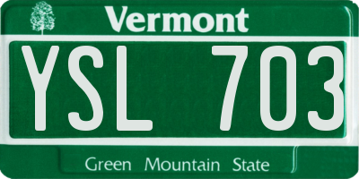 VT license plate YSL703