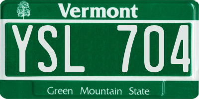 VT license plate YSL704