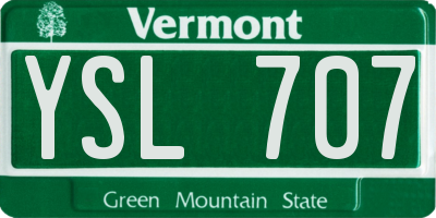 VT license plate YSL707