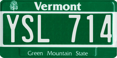 VT license plate YSL714