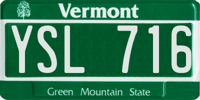 VT license plate YSL716