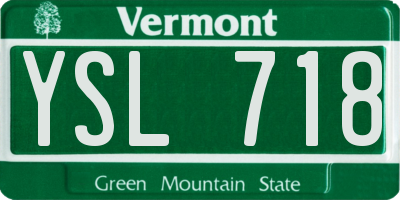 VT license plate YSL718