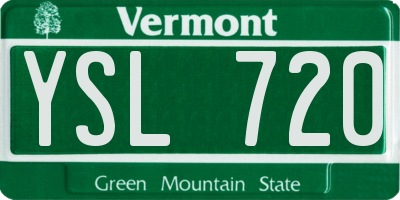 VT license plate YSL720