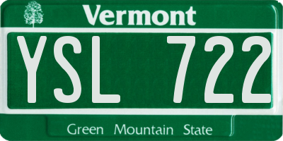 VT license plate YSL722
