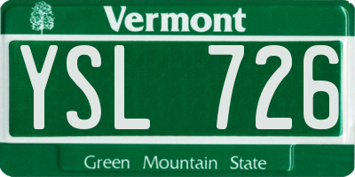 VT license plate YSL726