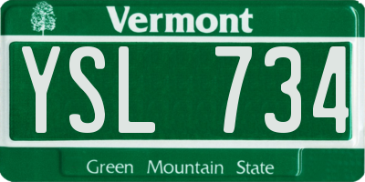 VT license plate YSL734