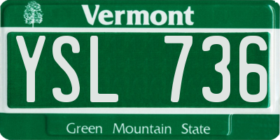 VT license plate YSL736