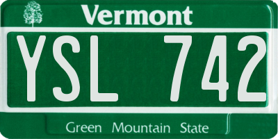 VT license plate YSL742