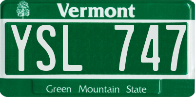 VT license plate YSL747