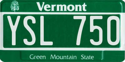 VT license plate YSL750