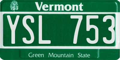 VT license plate YSL753