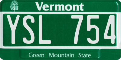 VT license plate YSL754
