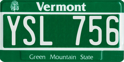 VT license plate YSL756