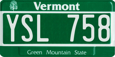 VT license plate YSL758