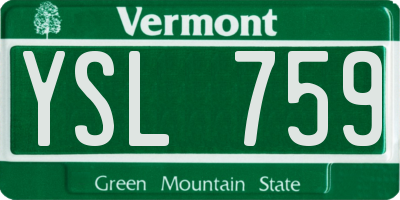 VT license plate YSL759