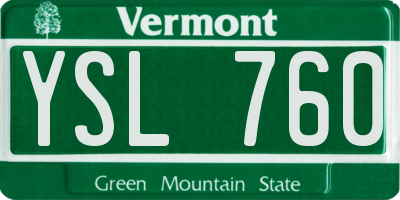 VT license plate YSL760