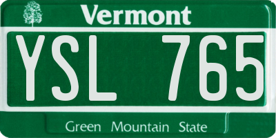 VT license plate YSL765