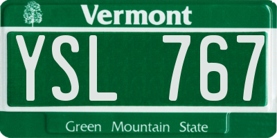 VT license plate YSL767
