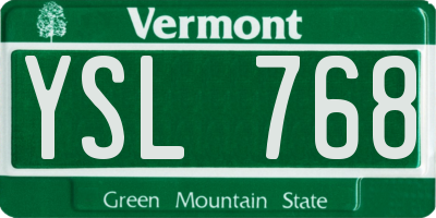 VT license plate YSL768