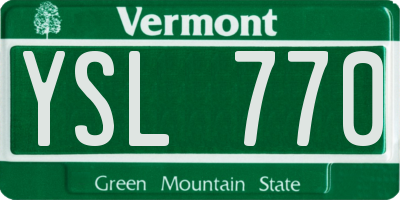 VT license plate YSL770