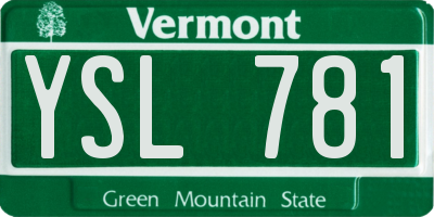 VT license plate YSL781