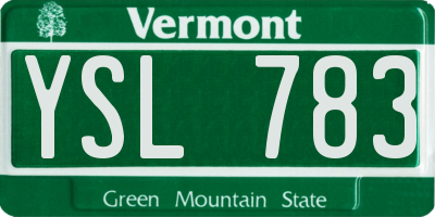 VT license plate YSL783