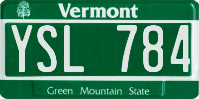 VT license plate YSL784