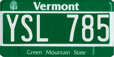 VT license plate YSL785