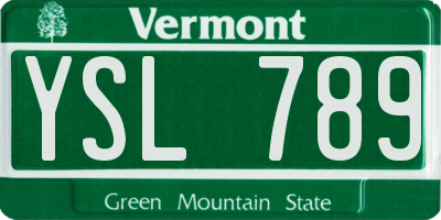 VT license plate YSL789
