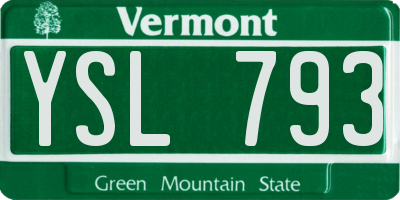 VT license plate YSL793