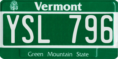 VT license plate YSL796