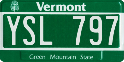 VT license plate YSL797