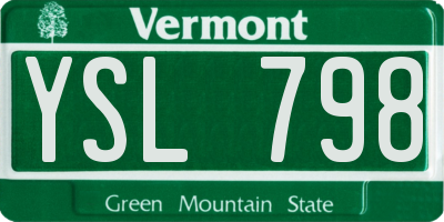 VT license plate YSL798