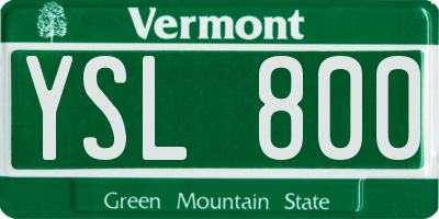 VT license plate YSL800