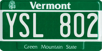 VT license plate YSL802