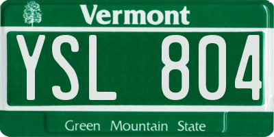 VT license plate YSL804