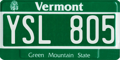VT license plate YSL805