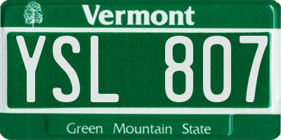 VT license plate YSL807