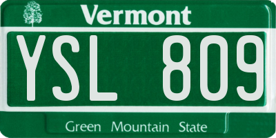 VT license plate YSL809