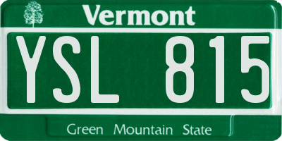 VT license plate YSL815