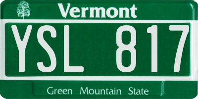 VT license plate YSL817